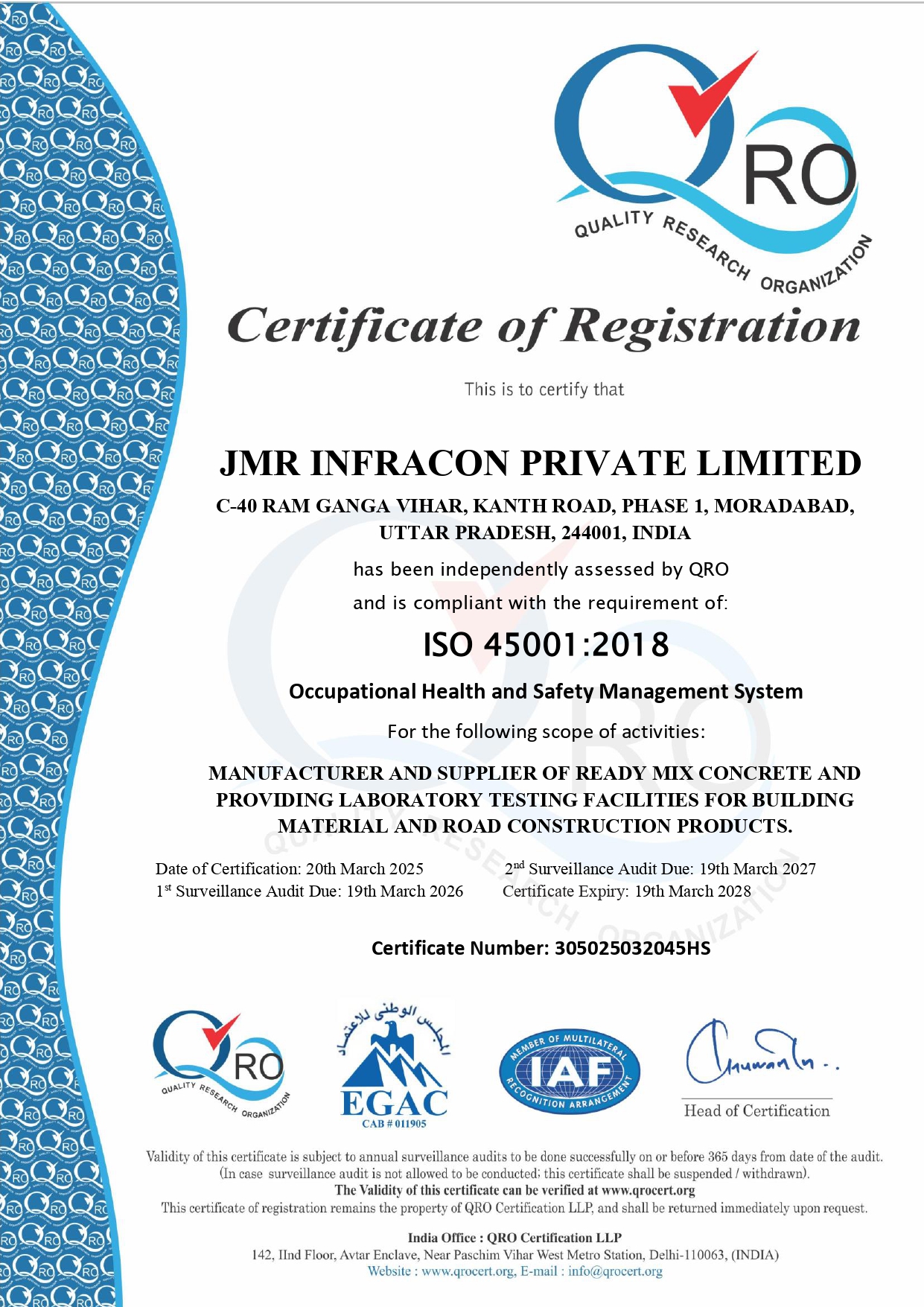 ISO 45001 Certificate